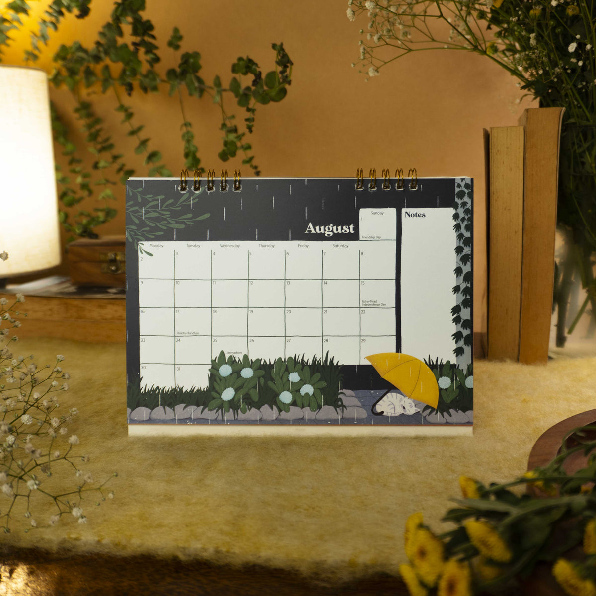 Calm and Cozy Desk Calendar 2027