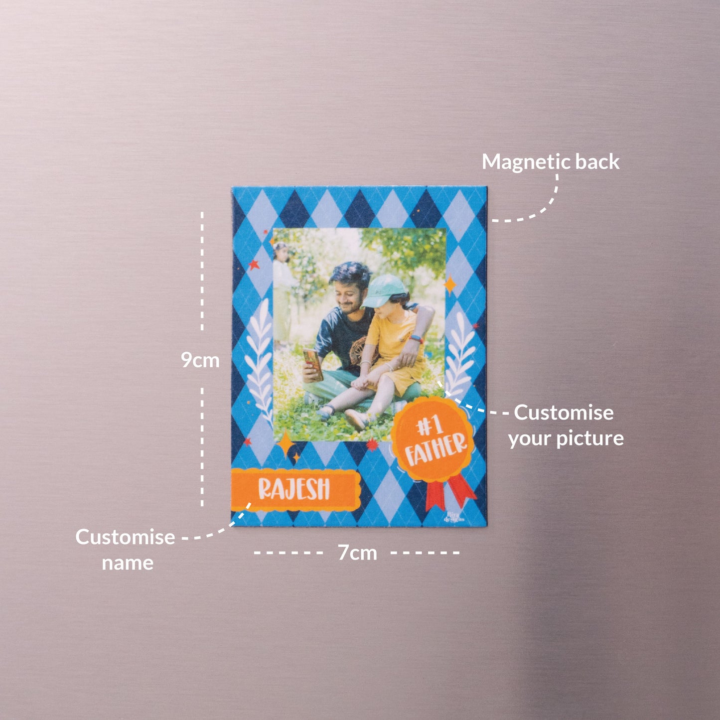 Number 1 Father Custom Photo Magnet