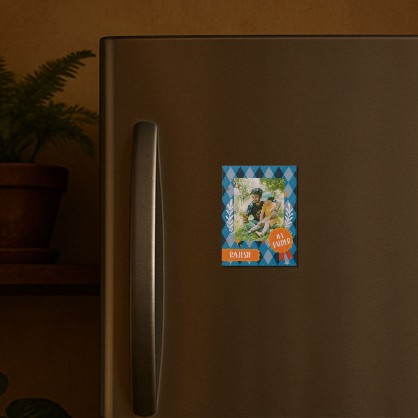 Number 1 Father Custom Photo Magnet