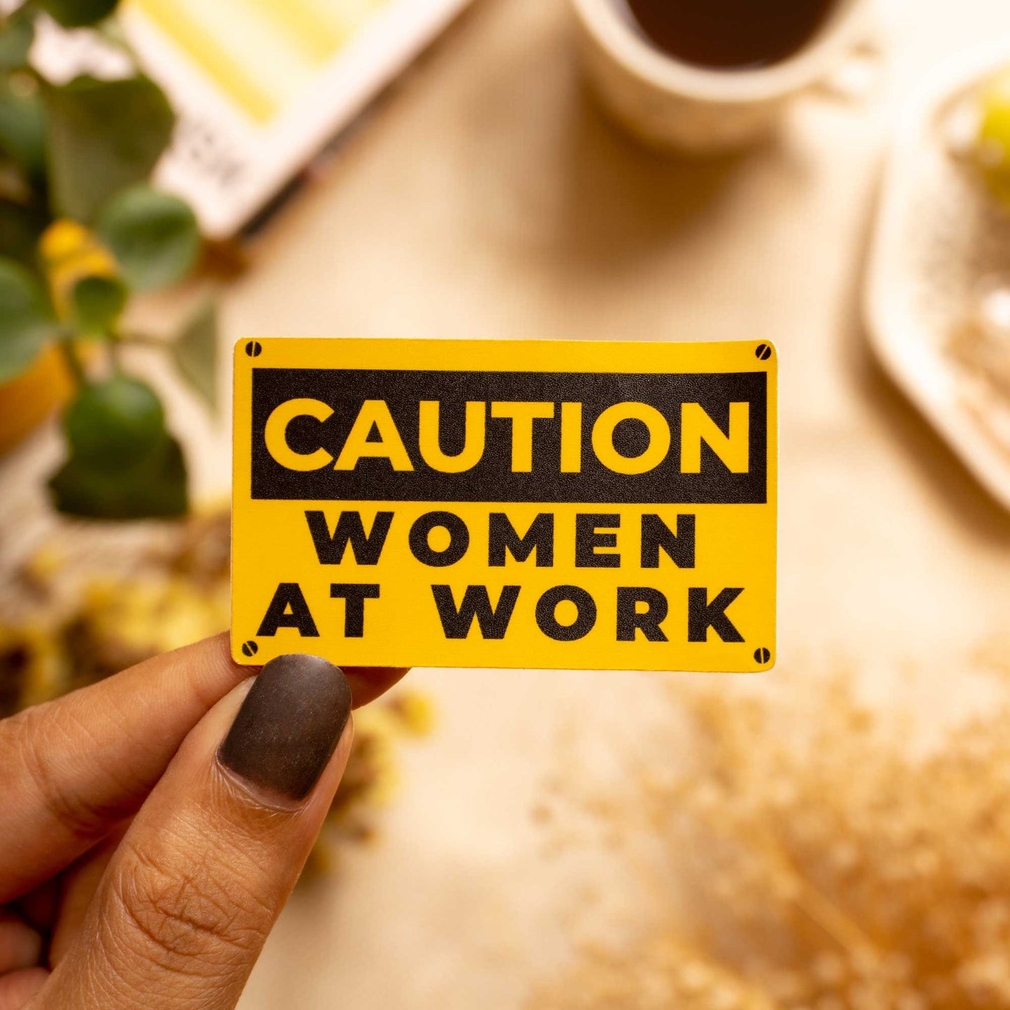 Caution - Women At Work Sticker