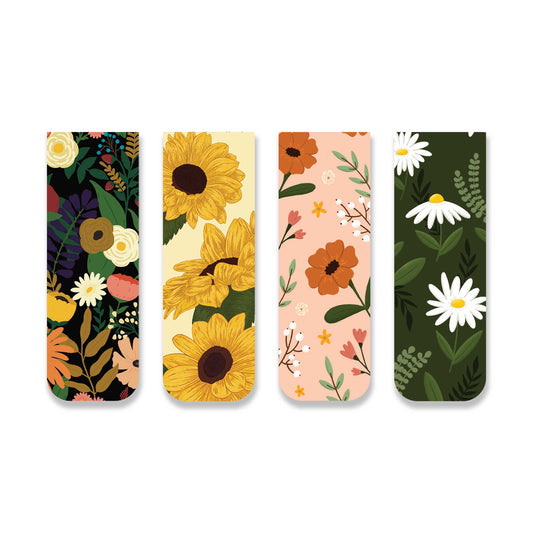 Set of 4 Floral Magnetic Bookmarks