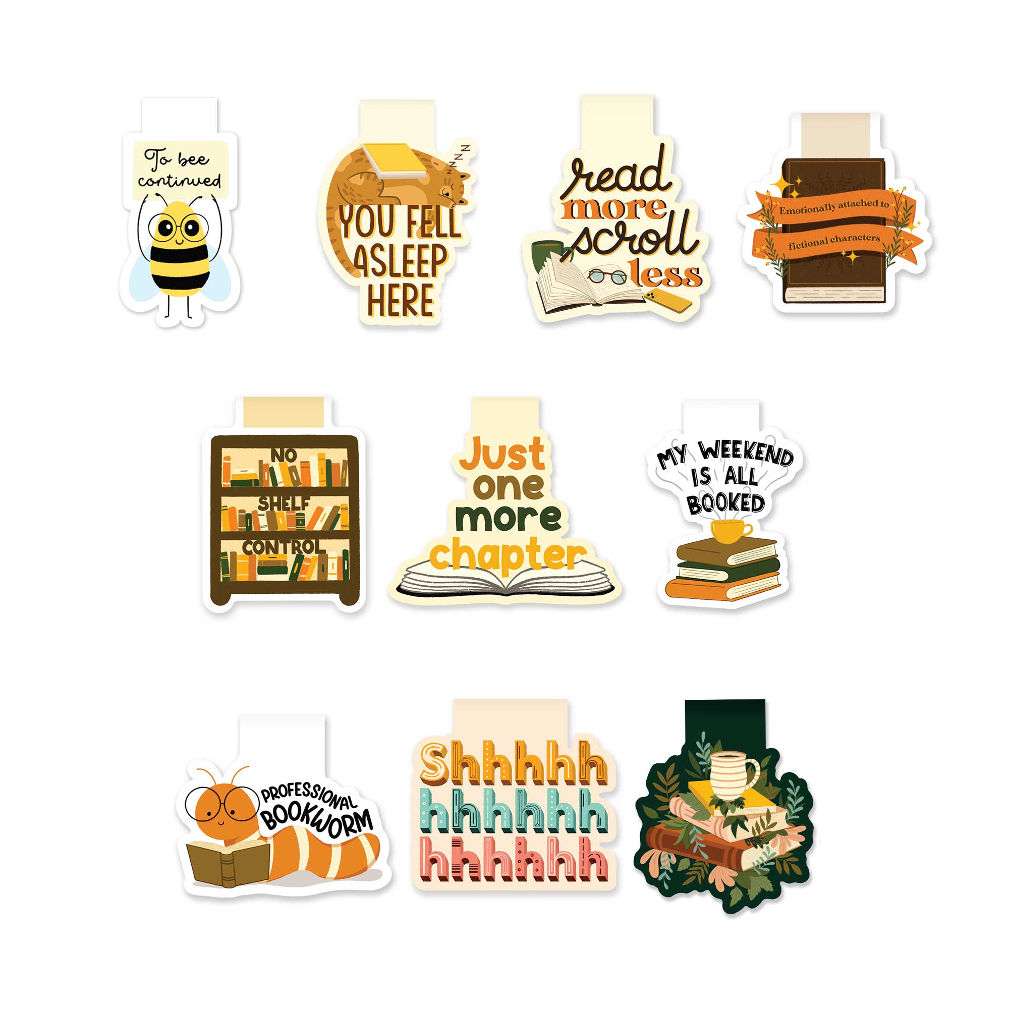 Set of 10 Magnetic Bookmarks – Riya Designs