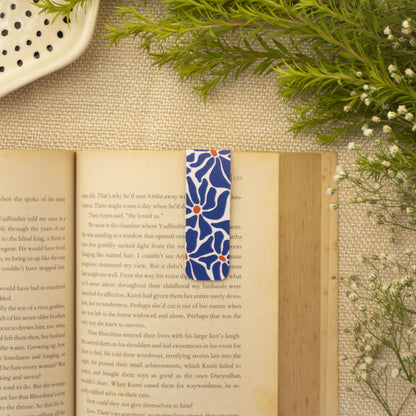 Indigo Blooms Magnetic Bookmark