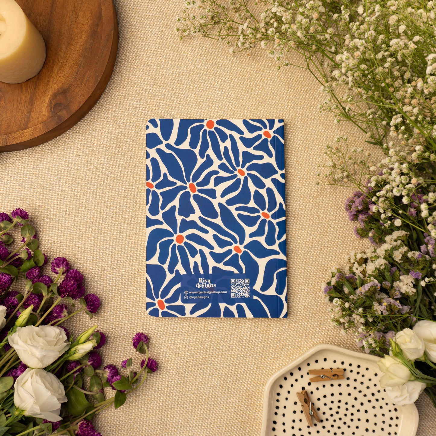 Indigo Blooms Daily Journal Notebook
