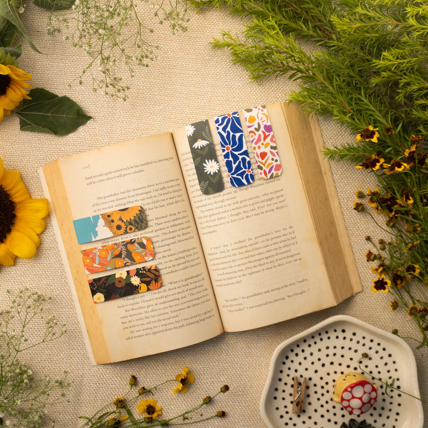Garden Stories Set of 6 Magnetic Bookmarks
