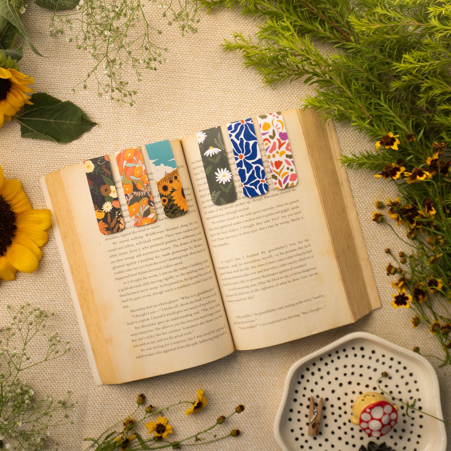 Garden Stories Set of 6 Magnetic Bookmarks