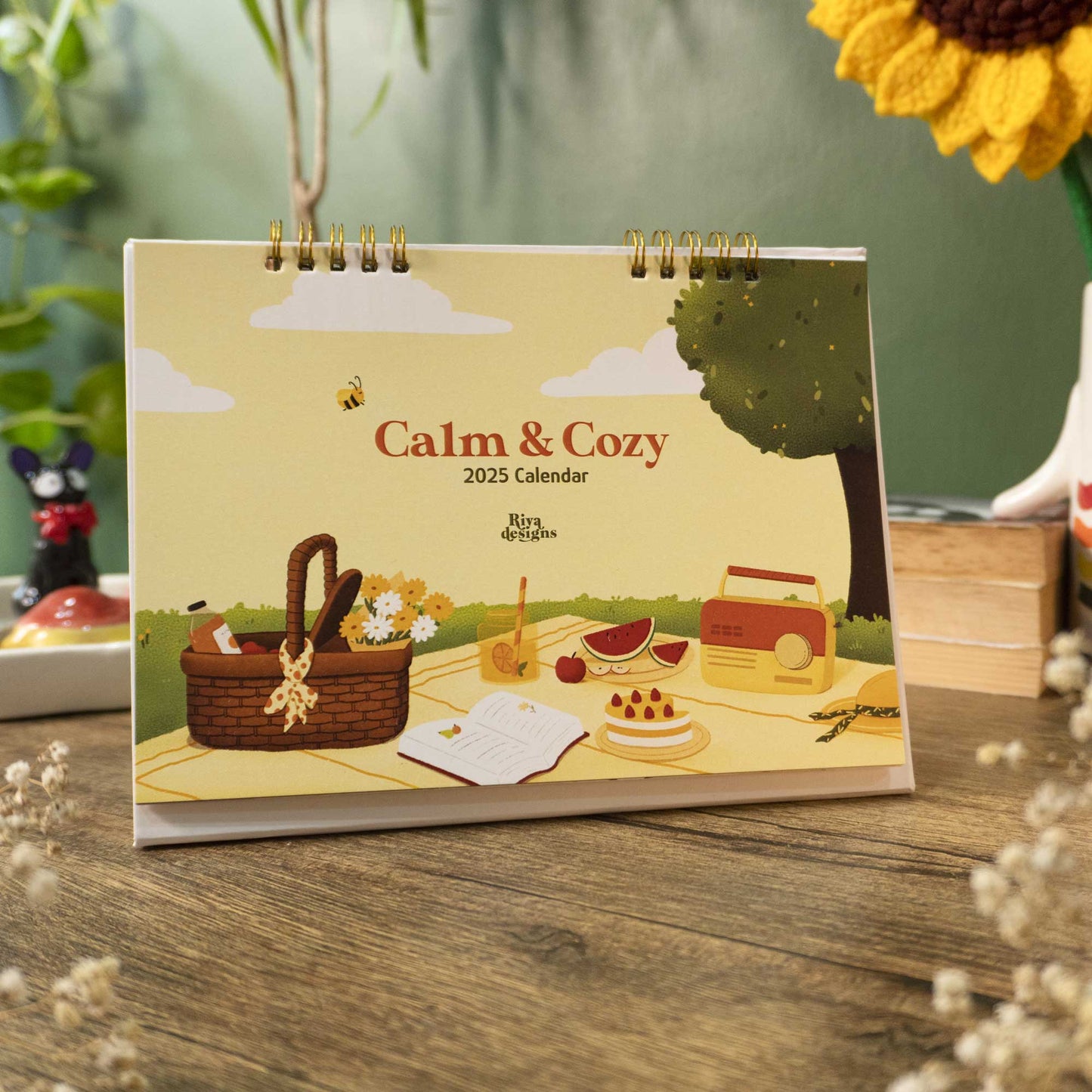 Calm and Cozy Desk Calendar 2025