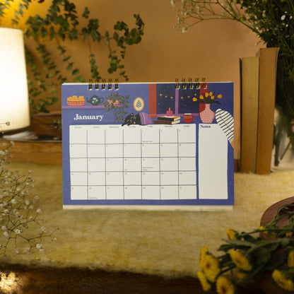 Calm and Cozy Desk Calendar 2027