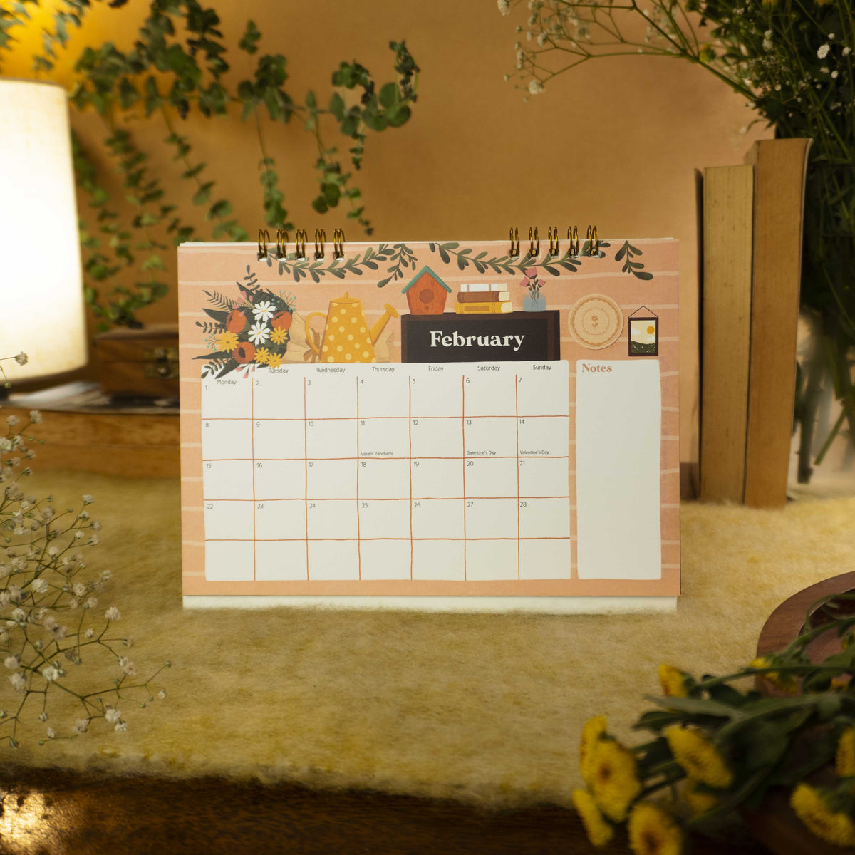 Calm and Cozy Desk Calendar 2027