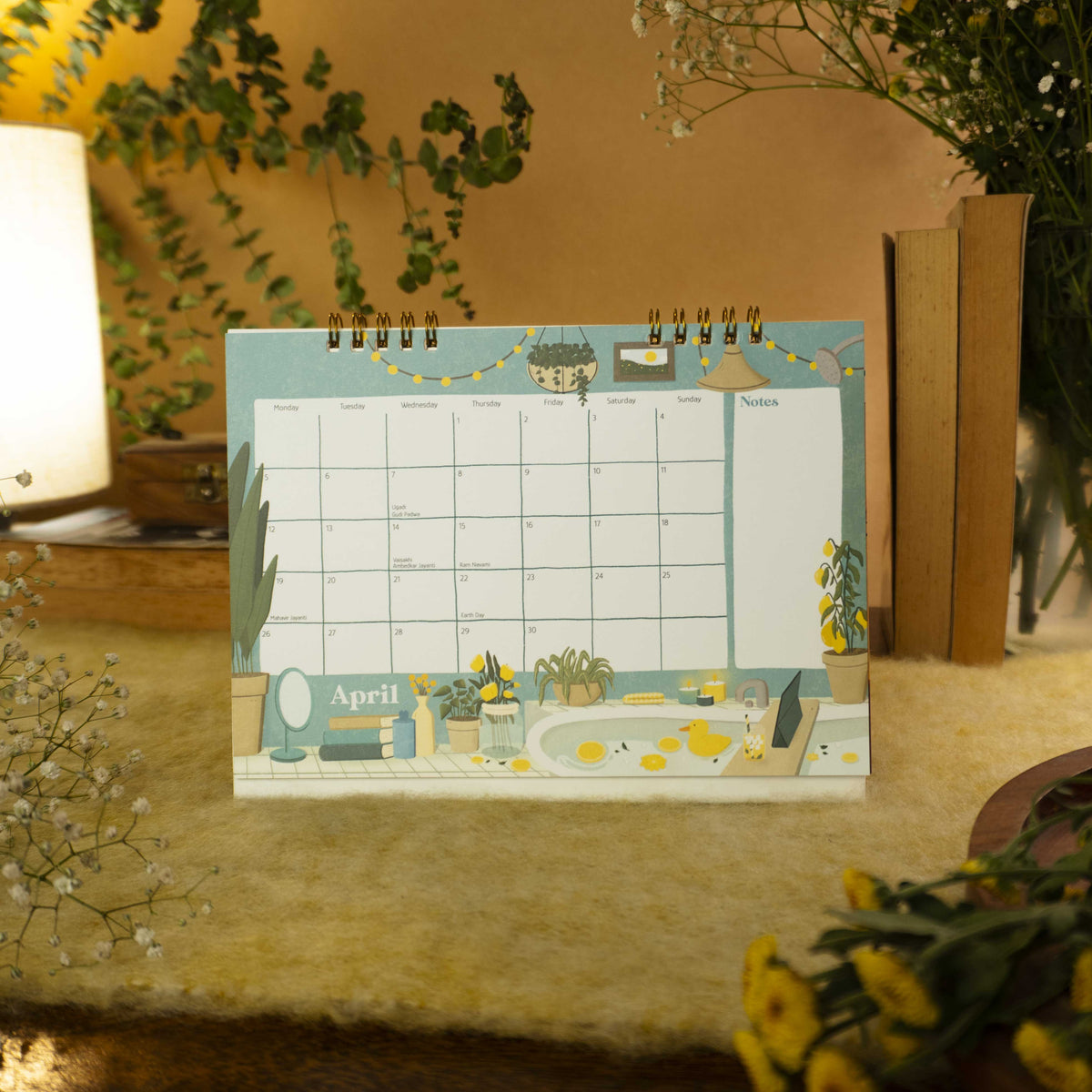 Calm and Cozy Desk Calendar 2027