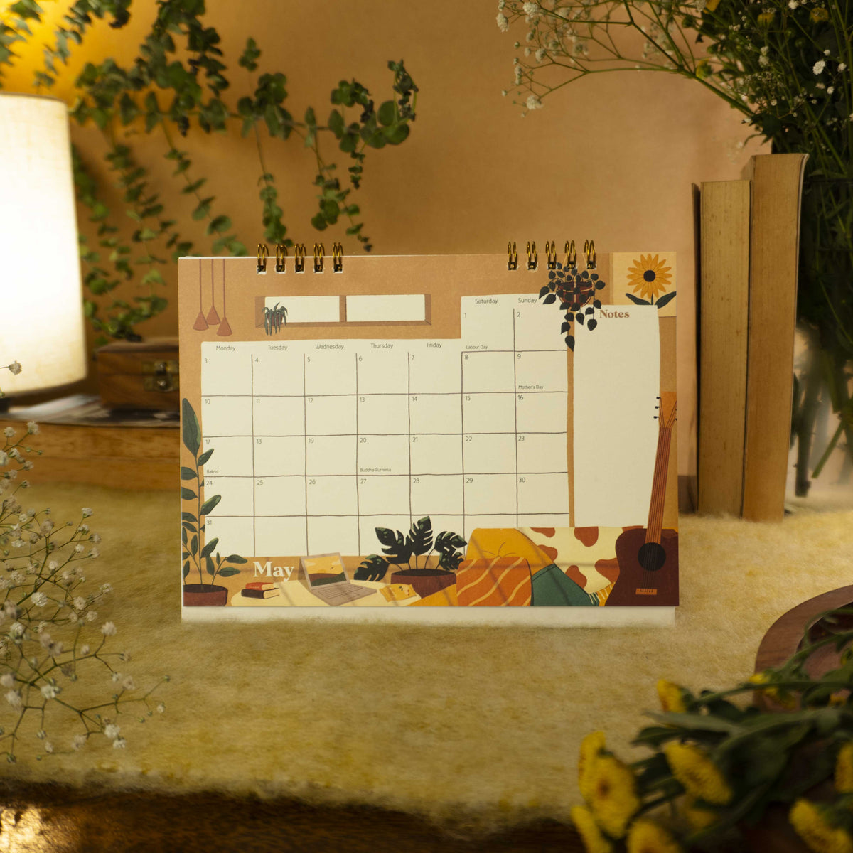 Calm and Cozy Desk Calendar 2027