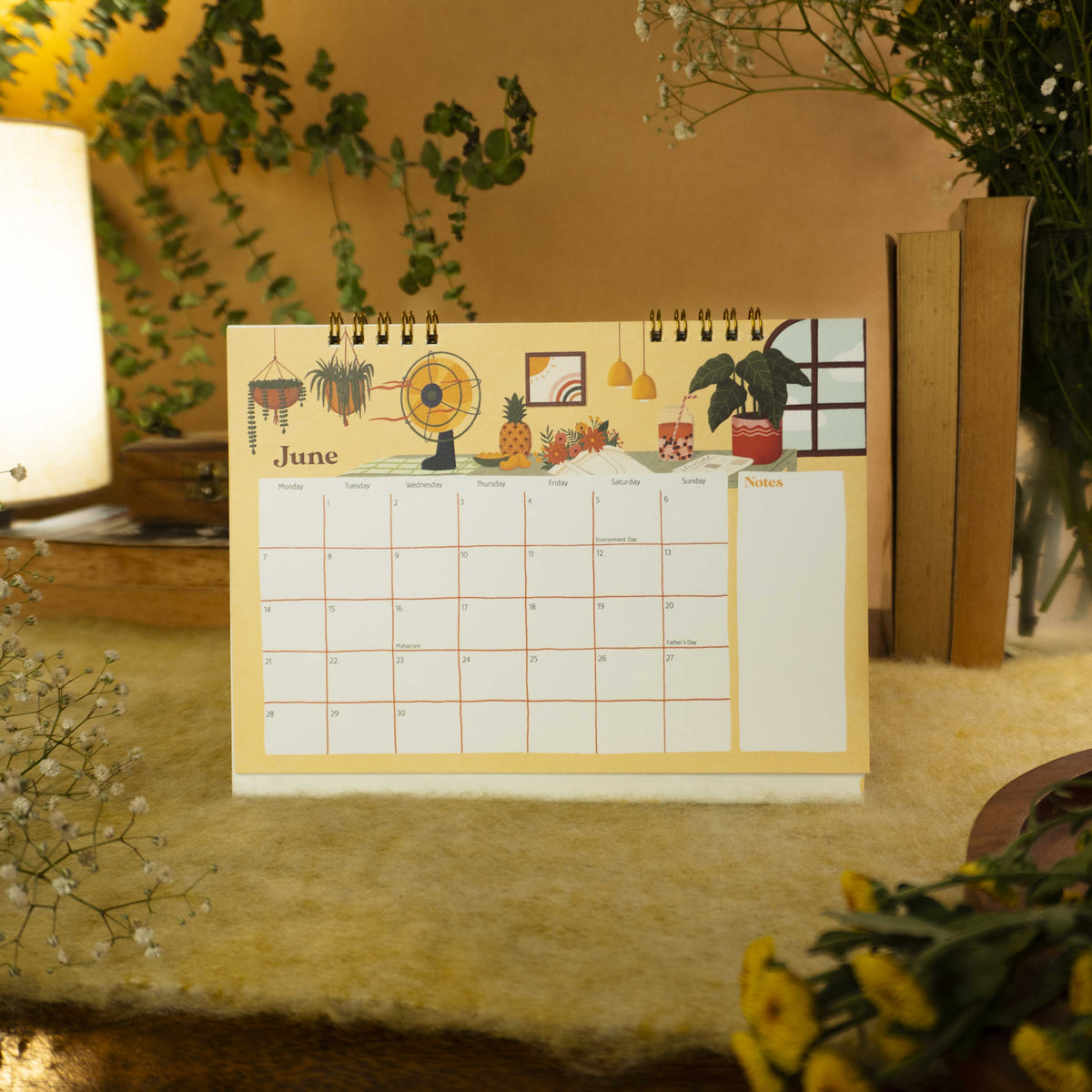 Calm and Cozy Desk Calendar 2027