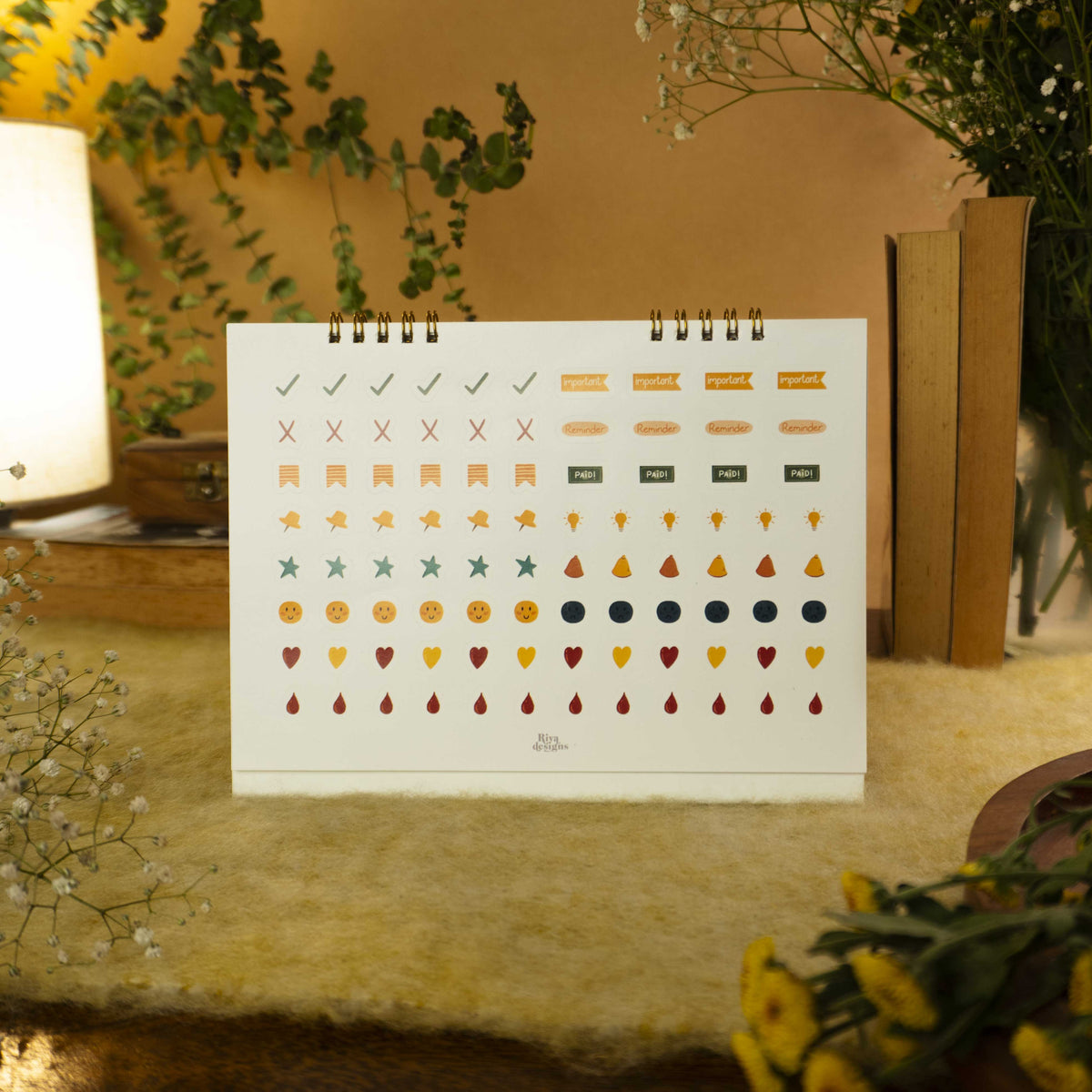 Calm and Cozy Desk Calendar 2027