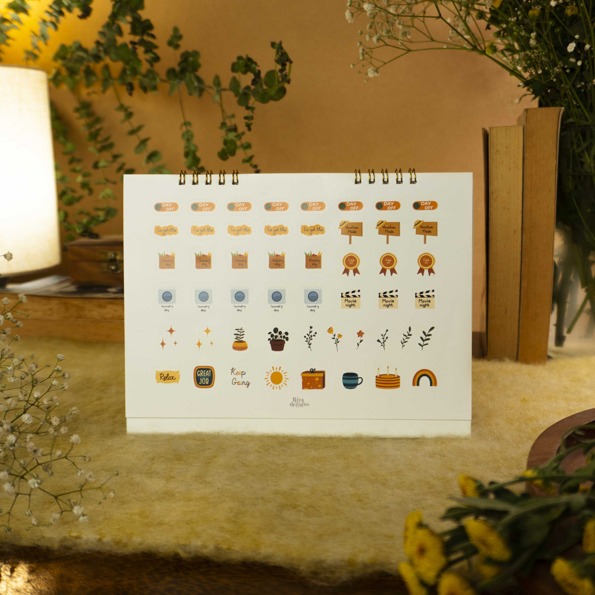 Calm and Cozy Desk Calendar 2027