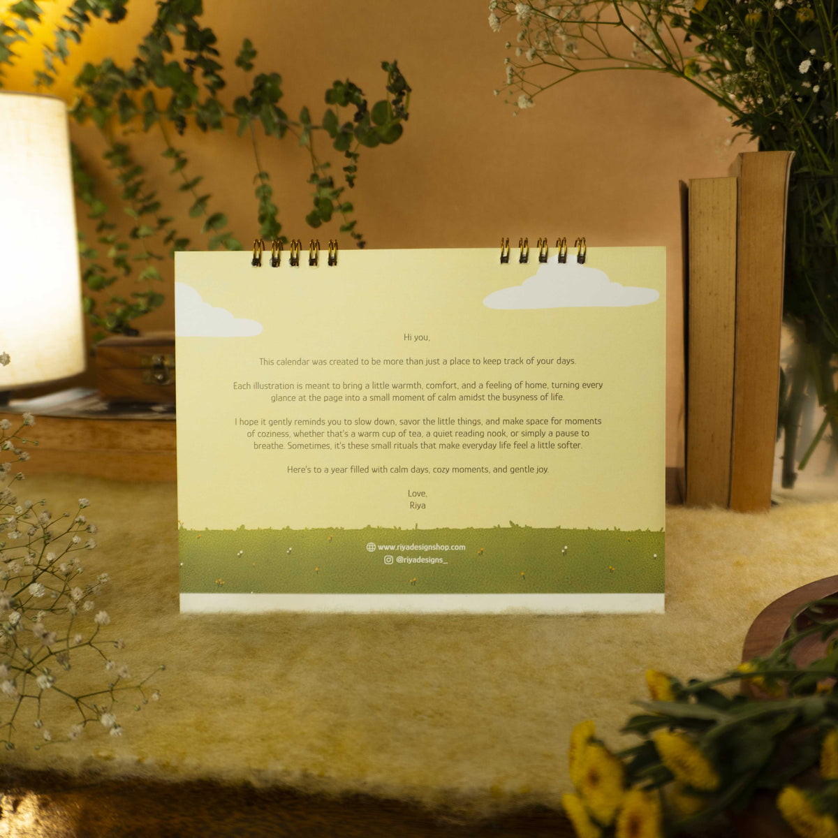 Calm and Cozy Desk Calendar 2027