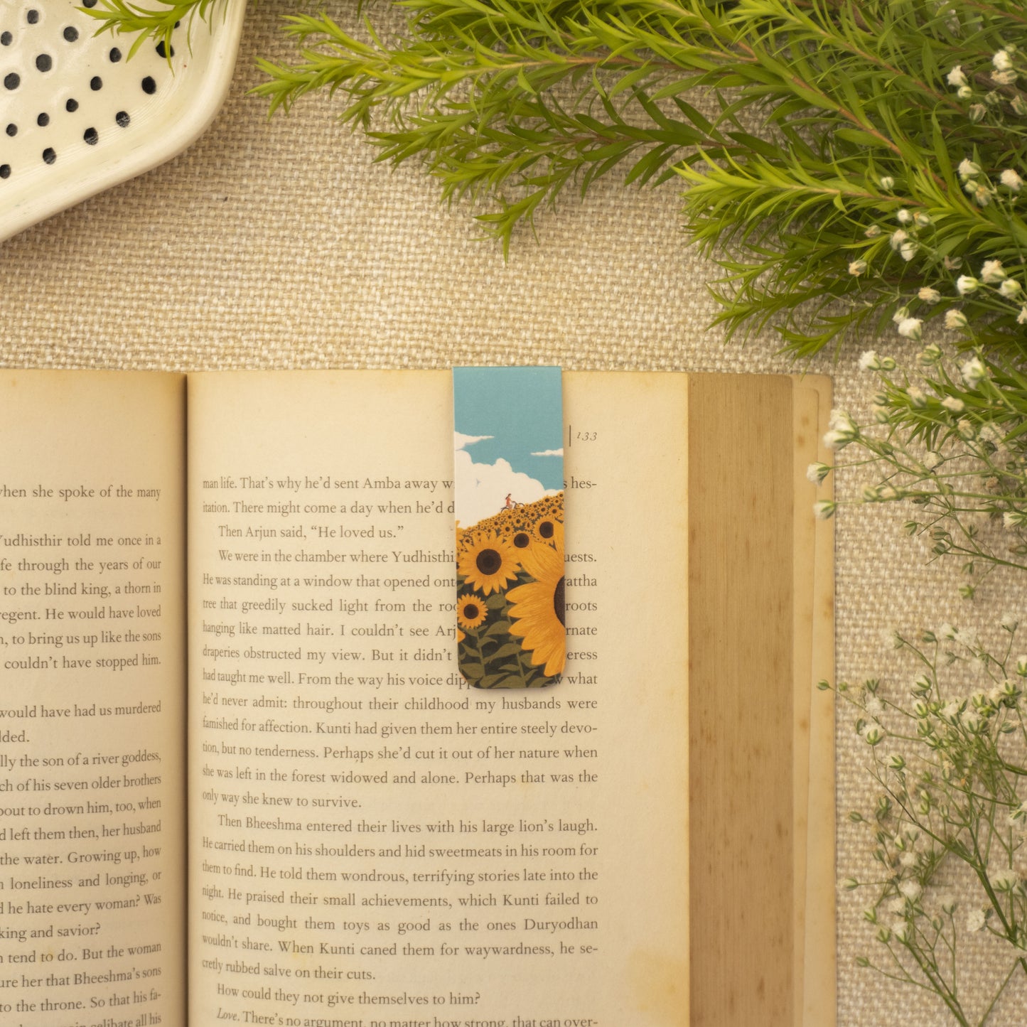 Sunflower Skies Magnetic Bookmark
