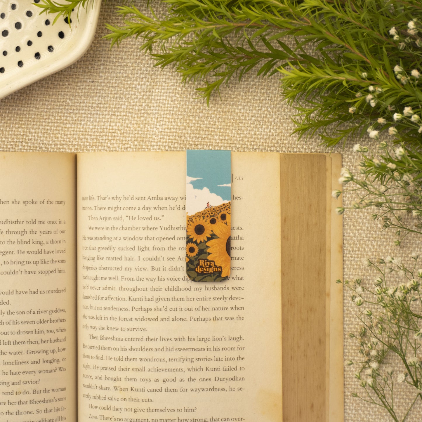Sunflower Skies Magnetic Bookmark
