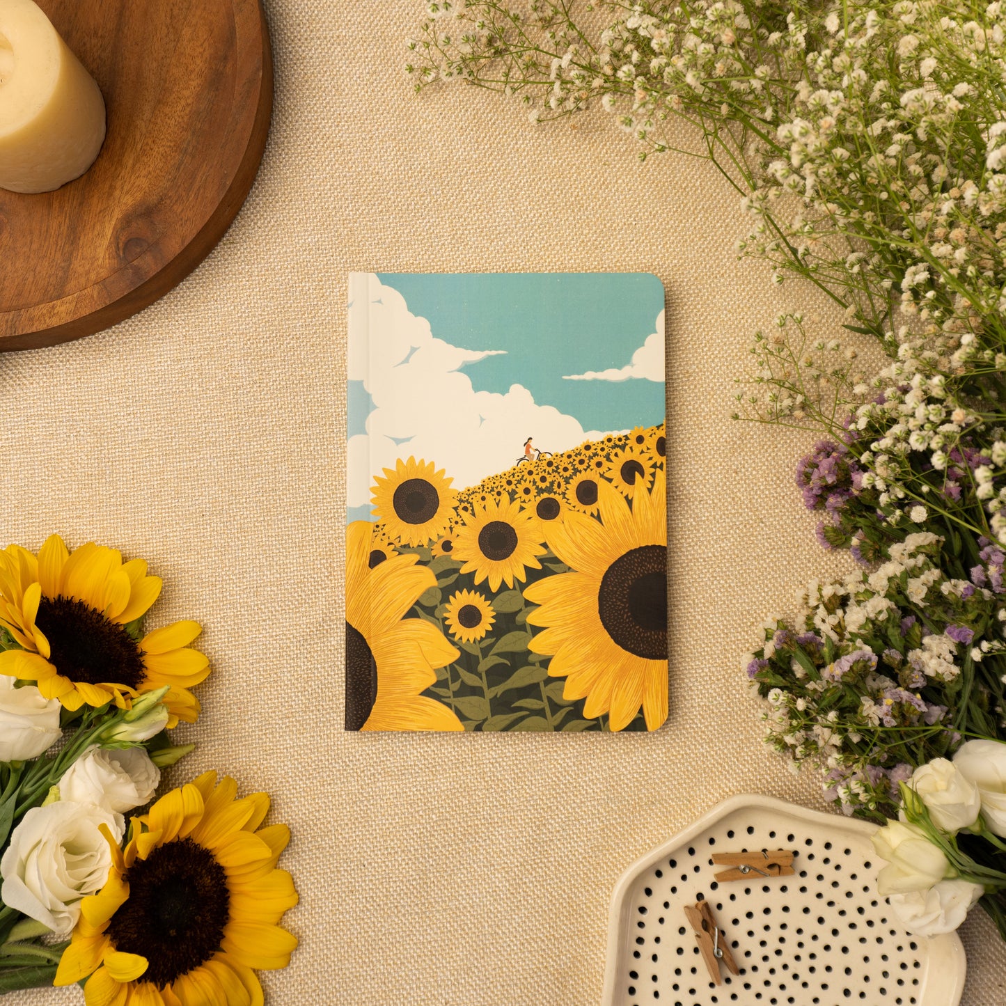 Sunflower Skies Daily Journal Notebook