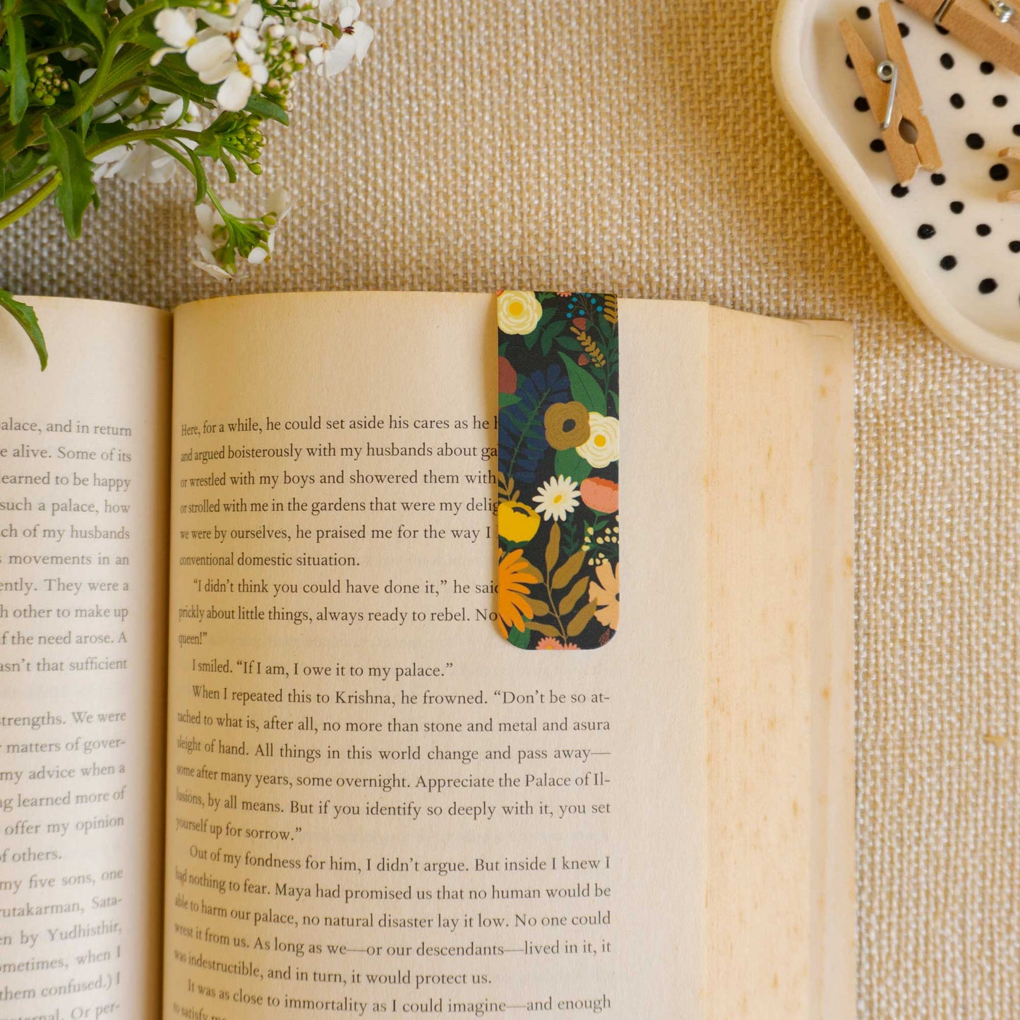 Set of 4 Floral Magnetic Bookmarks