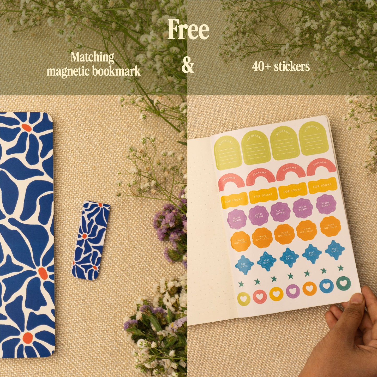 Indigo Blooms Daily Journal Notebook