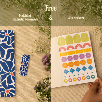 Indigo Blooms Daily Journal Notebook