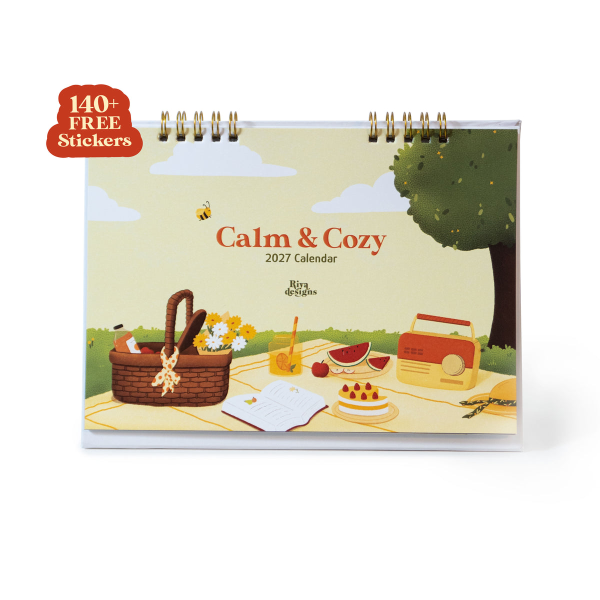 Calm and Cozy Desk Calendar 2027