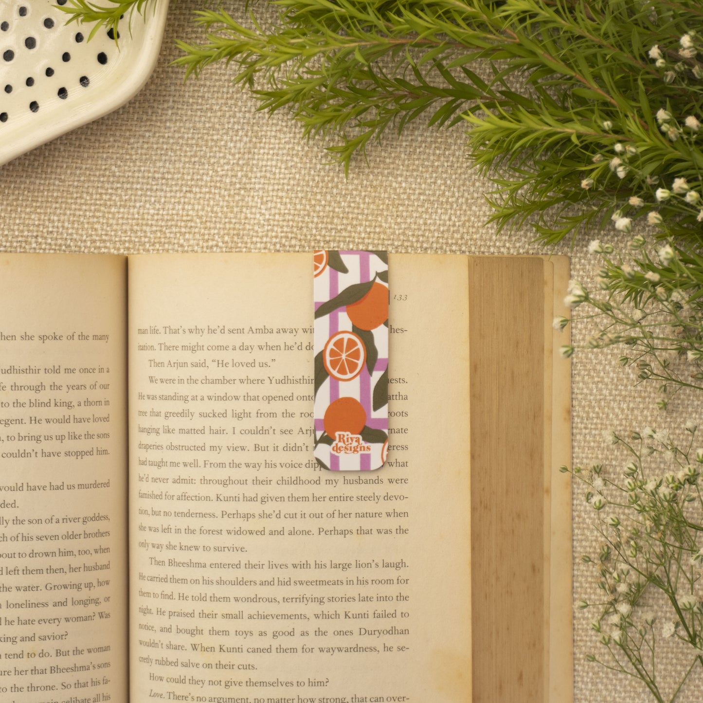 Orange Grove Magnetic Bookmark